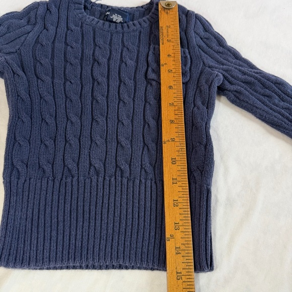 Ralph Lauren girls navy blue cable knit sweater pink pony fits XS or 2T 3T - Picture 6 of 7